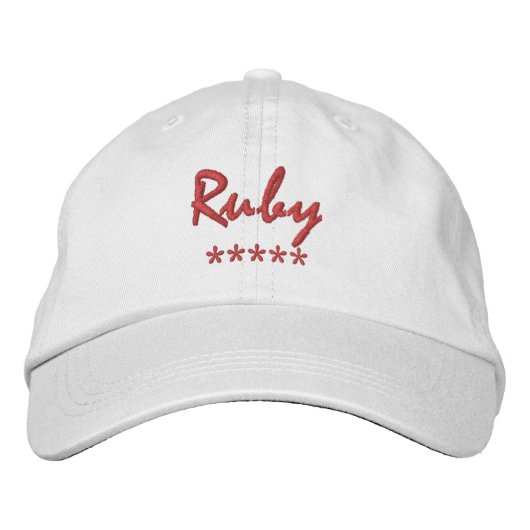 Casquette Brodée Nom Ruby (Devant)