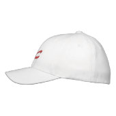 Casquette Brodée NYC ou do-it-yourself Initiales rouge sur blanc (Gauche)