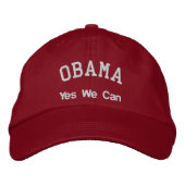 Casquette Brodée OBAMA, oui nous pouvons (Devant)