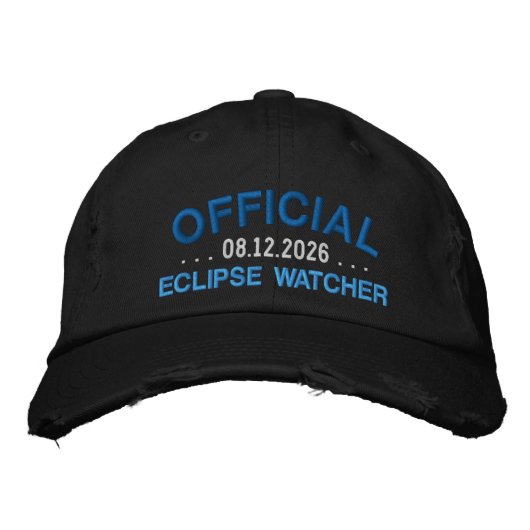 Casquette Brodée Official Eclipse Watcher Fun Saying Black (Devant)
