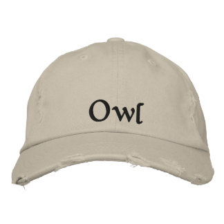 Casquette Brodée Oiseau De Chouette De Prey Pierre Vintage Rustique
