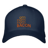 CASQUETTE BRODÉE OM NOM NOM BACON (Devant)