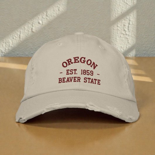 Casquette Brodée Oregon Est 1859 Beaver State Embroidered Cap
