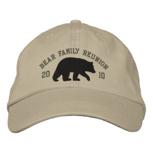 Casquette Brodée Ours noir avec texte personnalisable