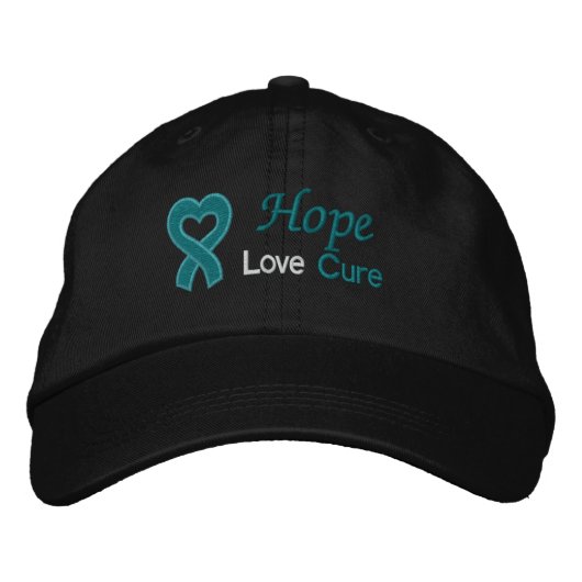 Casquette Brodée Ovarian Cancer Hope Love Cure (Devant)