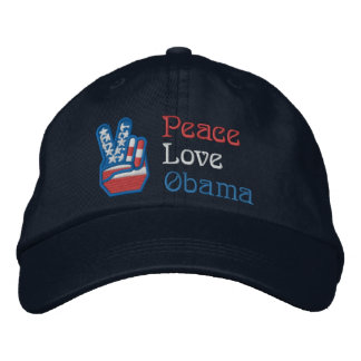 Casquette Brodée Paix Brodée, Amour, Obama