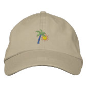 Casquette Brodée Palme avec soleil (Devant)