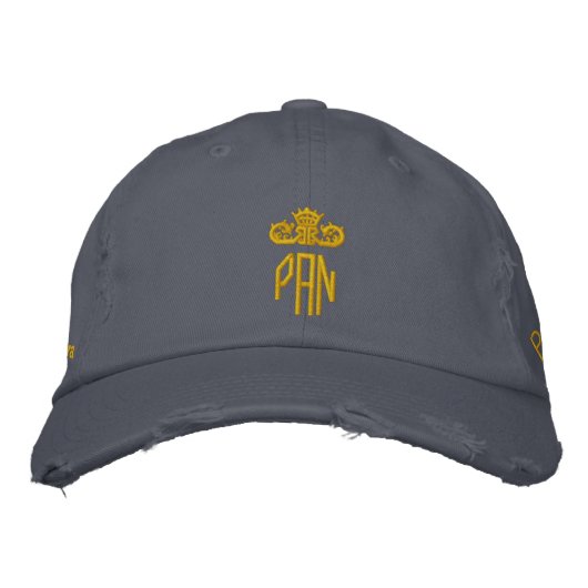 Casquette Brodée PAN-Cap-blue x gold (Devant)