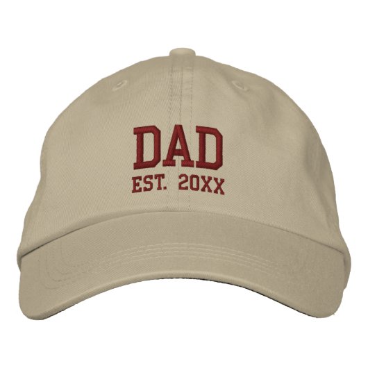 Casquette Brodée Papa Année d'Estimation Modèle de Texte (Devant)