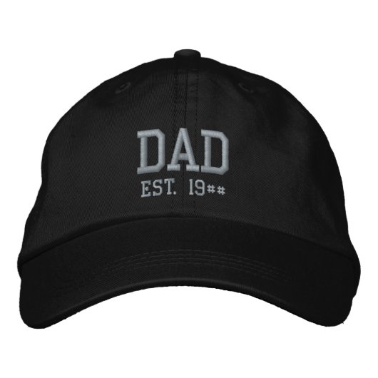 Casquette Brodée Papa Est. 19## Noir et gris (Devant)