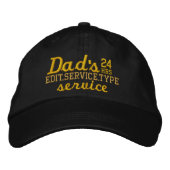 Casquette Brodée Papa's Customizable 24 HRS Service have fun! (Devant)