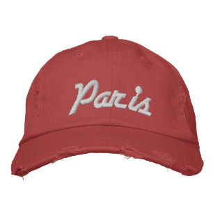 Casquette Brodée Paris Rouge Vintage