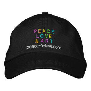 Casquette Brodée Peace, Love & Art Promotionnels Noir