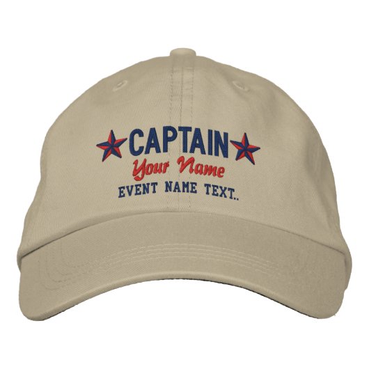 Casquette Brodée Personalizable votre capitaine nommé Stars (Devant)