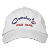 Casquette Brodée Personalized Commodore Lifesaver Anchor Your Name (Devant)