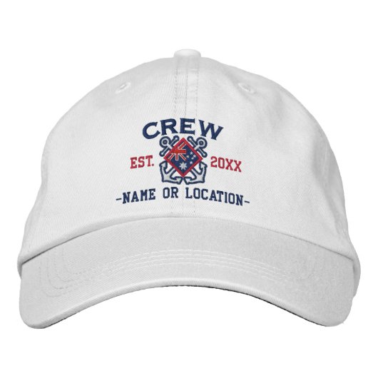 Casquette Brodée Personalized Crew Nautical Australia Embroidery (Devant)