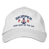 Casquette Brodée Personalized Initials Text Skipper Star Anchor (Devant)