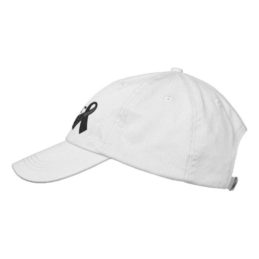 Casquette Brodée Personnalisé Black Hope Ribbon Sensibilisation Vot (Gauche)
