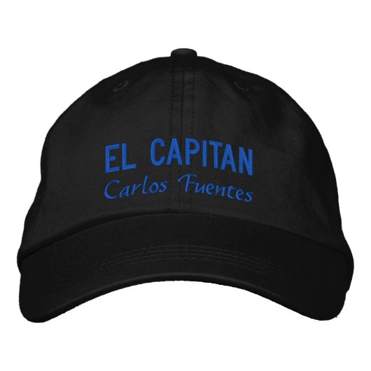 Casquette Brodée Personnalisé El Capitan Espagnol Pêche Bleue (Devant)