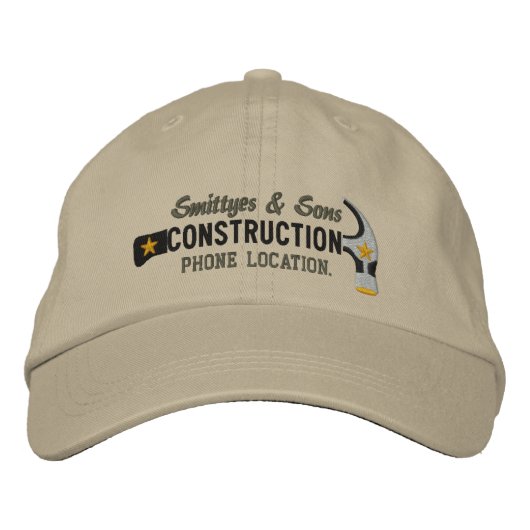 Casquette Brodée Personnalisé pour votre entreprise de construction (Devant)