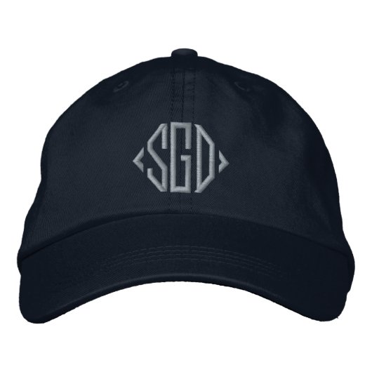 Casquette Brodée Personnalisé rose monogrammaire bleu (Devant)