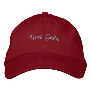 Casquette Brodée Personnalisé Rouge Texte de première année Étudian