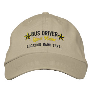 Casquette Brodée Personnalisé Votre Nom Pilote De Bus Étoiles Brode
