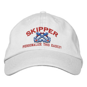 Casquette Brodée Personnaliser Ce Nom Emplacement Skipper Nautique