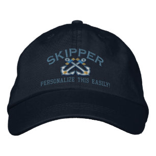 Casquette Brodée Personnaliser Ce Nom Emplacement Skipper Nautique
