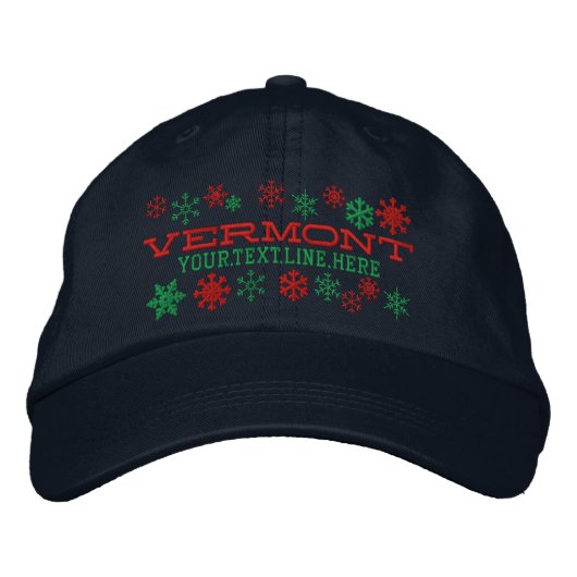 Casquette Brodée Personnalité du Vermont Winter Snowflakes (Devant)