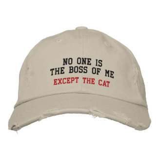 Casquette Brodée Personne N'Est Le Patron De Moi, Sauf Le Chat