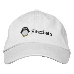 Casquette Brodée Pingouin mignon avec nom personnalisé