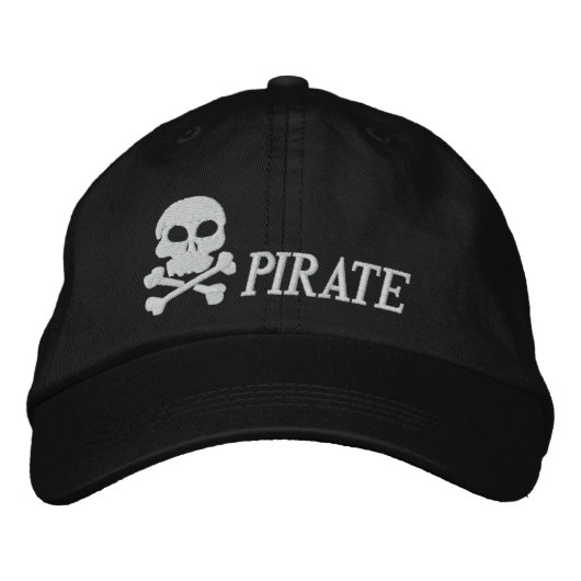 Casquette Brodée Pirate crâne et os croisés (Devant)