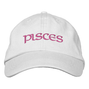 Casquette Brodée Poissons Zodiac Blanc/Casquette Magenta