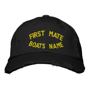 Casquette Brodée Premier maté avec votre nom de bateau