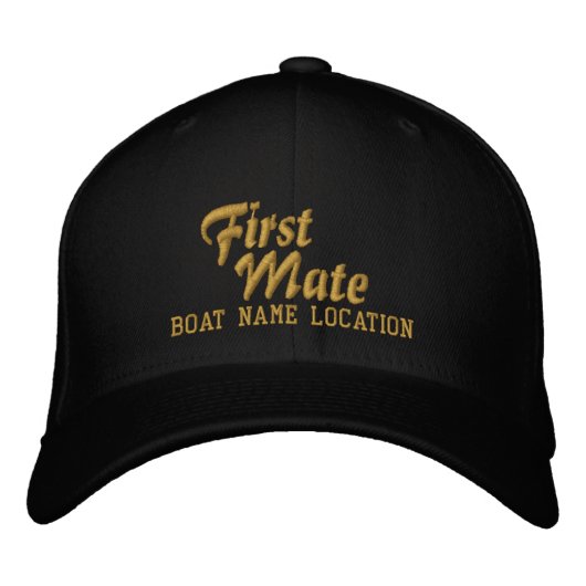 Casquette Brodée PREMIER MATE Nom personnalisé du bateau Nom de vot (Devant)