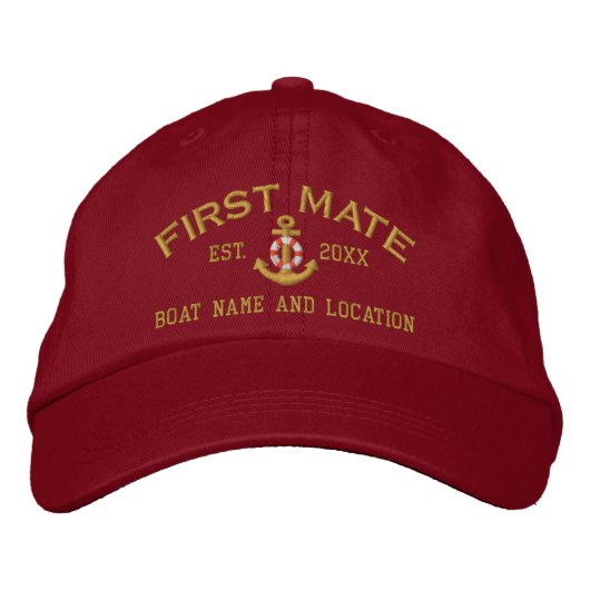 Casquette Brodée Première année de mariage personnalisée et noms (Devant)
