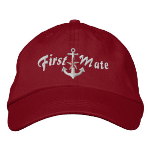 Casquette Brodée Première étoile nautique Mate Ancre blanche