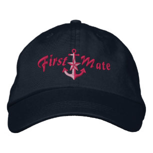 Casquette Brodée Première Mate Nautical Star Ancre Fuchsia