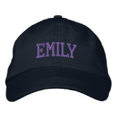 Casquette Brodée Purple Athletic Block Monogram Custom Name (Devant)