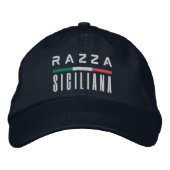 Casquette Brodée Razza Siciliana - Embroidered Italian Pride Hat (Devant)