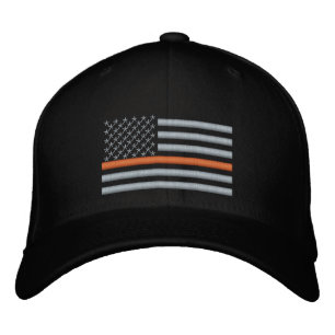 Casquette Brodée Rechercher et Secourir Mince Orange Line US Drapea