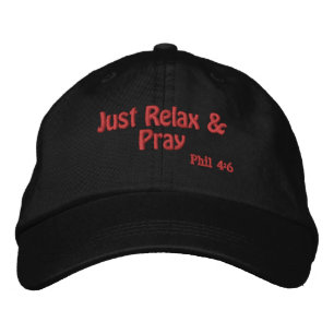 Casquette Brodée Relaxez-vous et priez Bible Citation Personnaliser