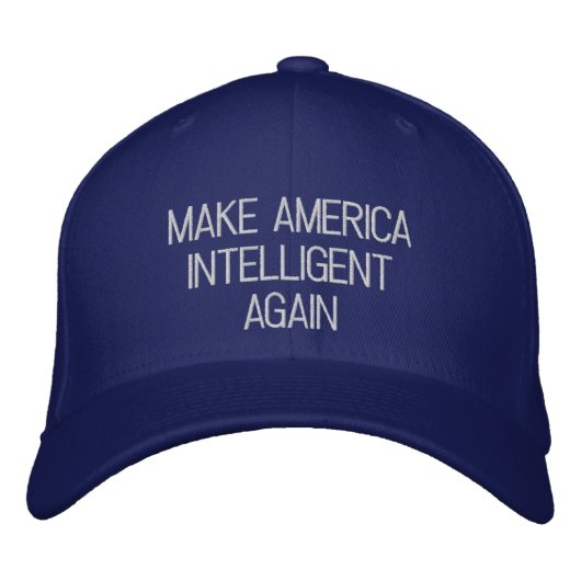 CASQUETTE BRODÉE RENDRE L'AMÉRIQUE INTELLIGENTE (Devant)