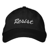 Casquette Brodée Résister blanc script mignon (Devant)