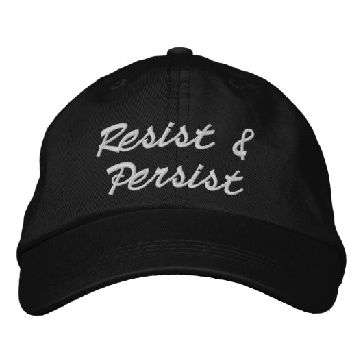 Casquette Brodée Résister & Persist white mignon script Brodé (Devant)