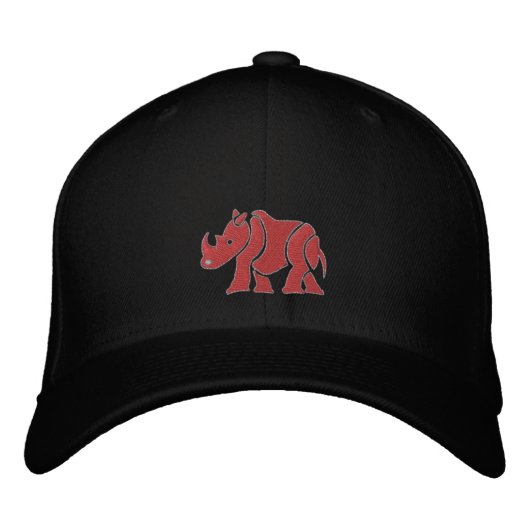 Casquette Brodée Rhino rouge (Devant)