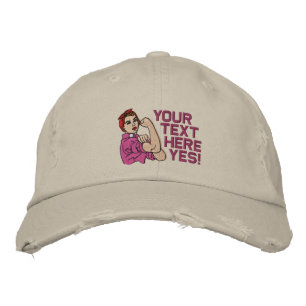 Casquette Brodée Rosie Le style rétro Riveter avec votre texte