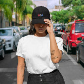 Casquette Brodée Rouge blanc et bleu USA noir