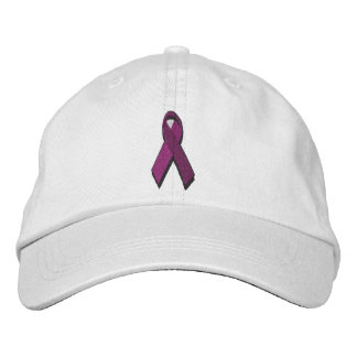 Casquette Brodée ruban de sensibilisation bordeaux